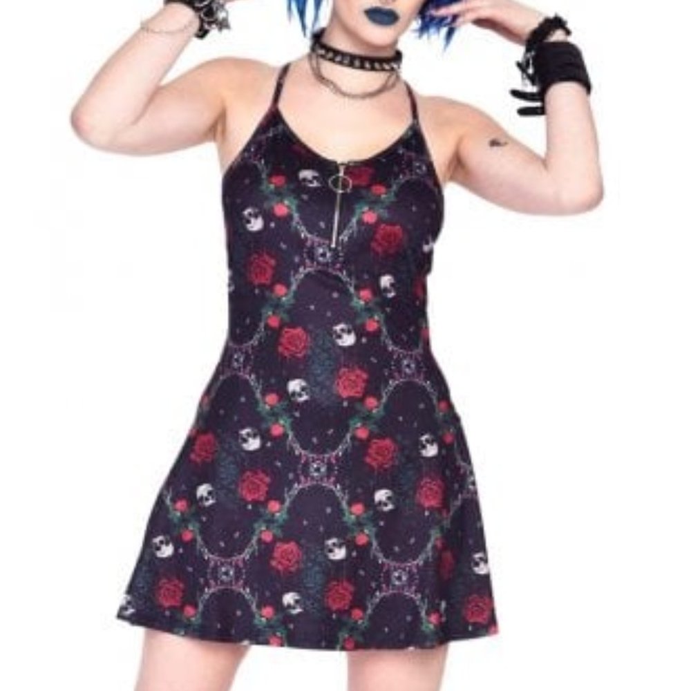 Jawbreaker Skulls & Roses Cami Dress